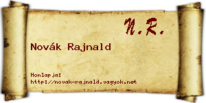 Novák Rajnald névjegykártya